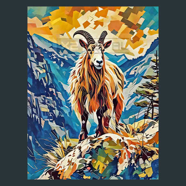 Mountain Goat Metal Wall Art and Desktop Mouse Pad by X2Metal