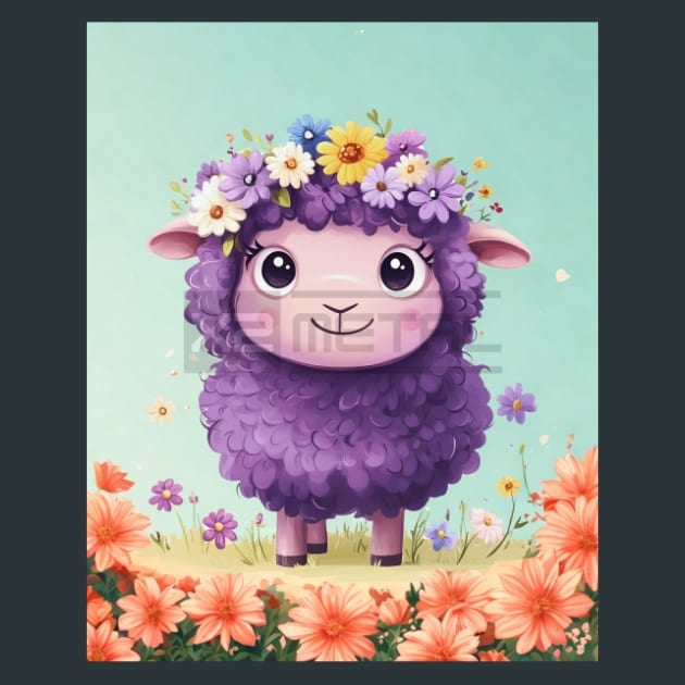 Muffin Sheep Metal Wall Art and Desktop Mouse Pad by X2Metal