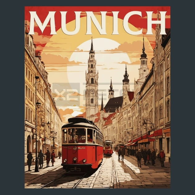 Munich 2 Germany Metal Wall Art and Desktop Mouse Pad by X2Metal