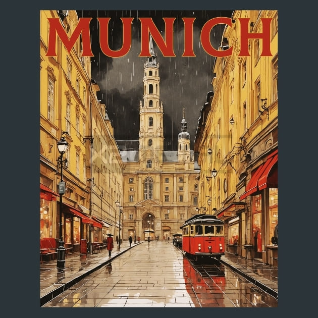 Munich 3 Germany Metal Wall Art and Desktop Mouse Pad by X2Metal