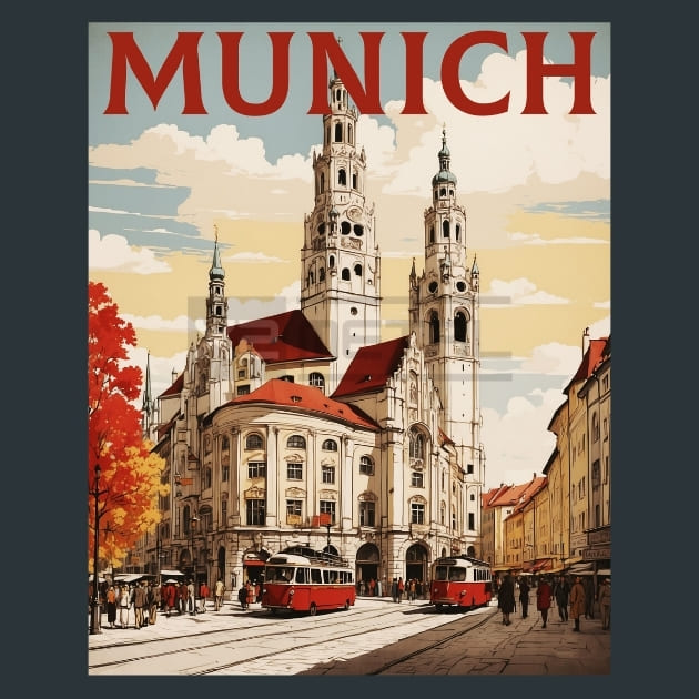 Munich 6 Germany Metal Wall Art and Desktop Mouse Pad by X2Metal