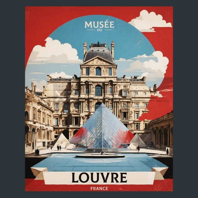 Musée du louvre Metal Wall Art and Desktop Mouse Pad by X2Metal
