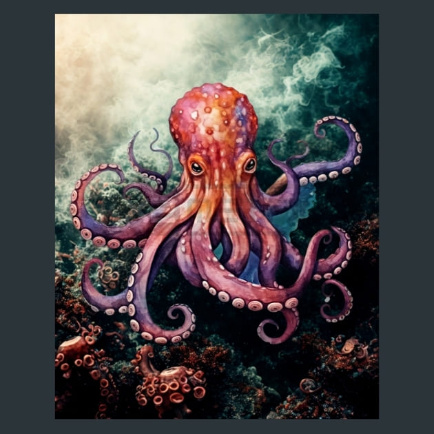 Mystical Sea Creature 26 Metal Wall Art and Desktop Mouse Pad by X2Metal