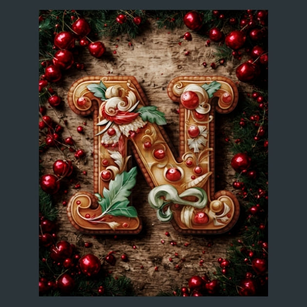 N1 Xmas Letters Metal Wall Art and Desktop Mouse Pad by X2Metal