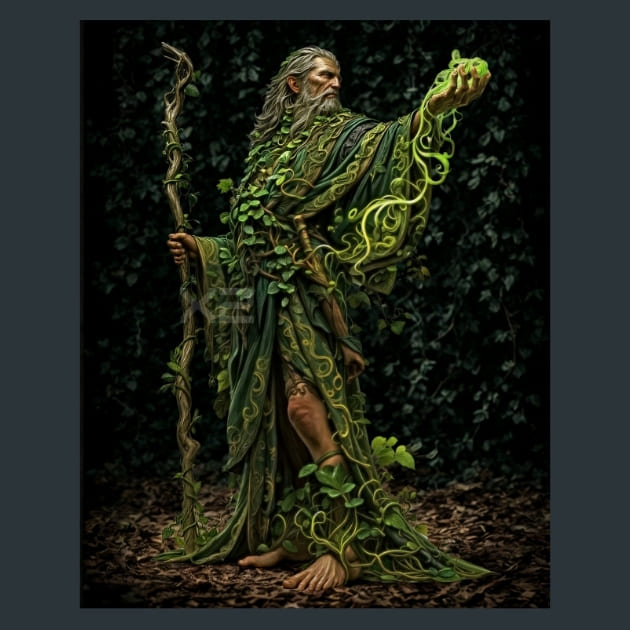 Nature Wizard 1 Metal Wall Art and Desktop Mouse Pad by X2Metal