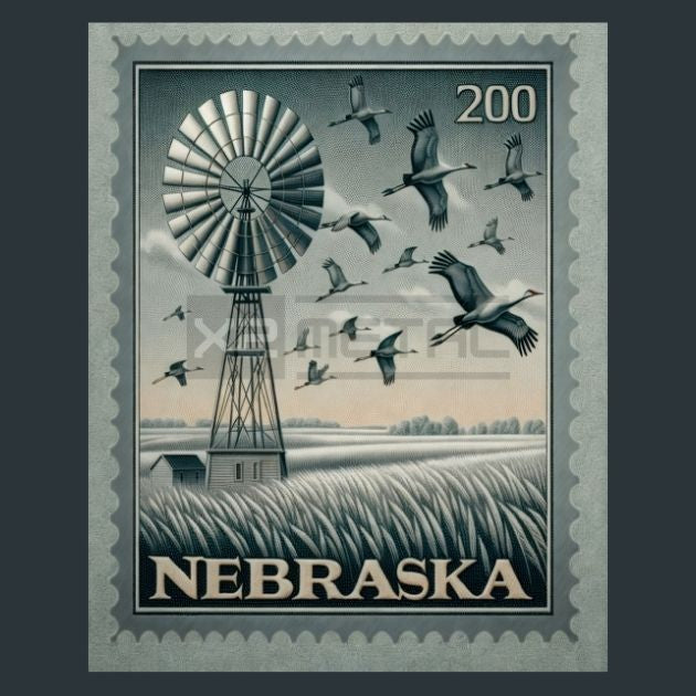 Nebraska-Stamp-Metal-Prints