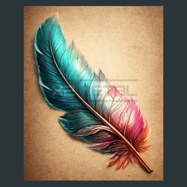 Neon Feather Metal Wall Art and Desktop Mouse Pad by X2Metal
