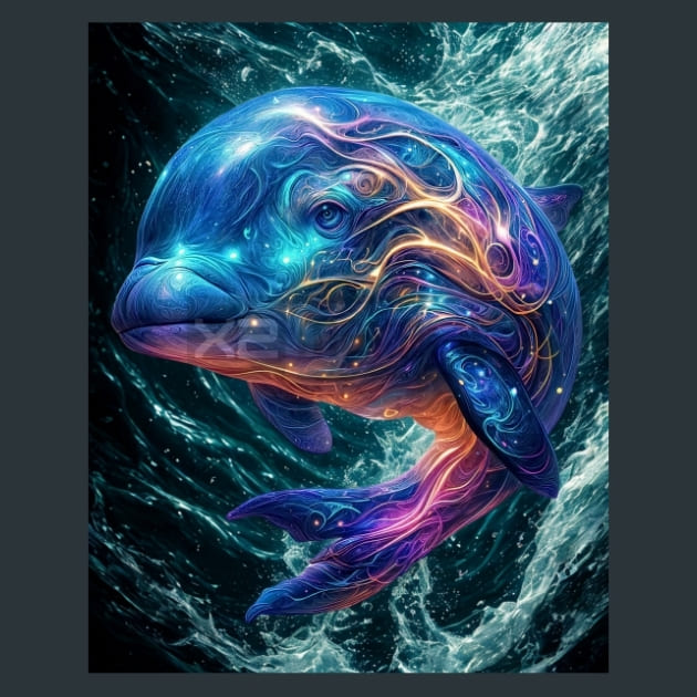 Marine Neon Life 1 Metal Wall Art and Desktop Mouse Pad by X2Metal