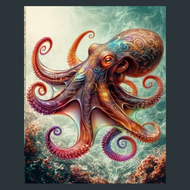 Marine Neon Life 12 Metal Wall Art and Desktop Mouse Pad by X2Metal