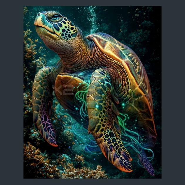 Marine Neon Life 13 Metal Wall Art and Desktop Mouse Pad by X2Metal