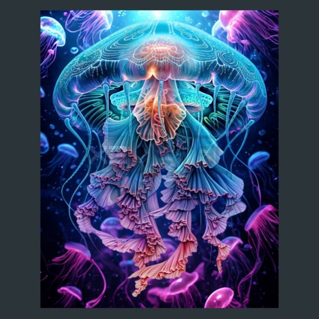 Marine Neon Life 14 Metal Wall Art and Desktop Mouse Pad by X2Metal