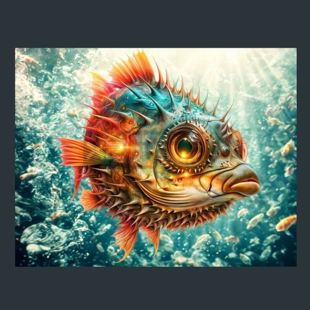 Marine Neon Life 15 Metal Wall Art and Desktop Mouse Pad by X2Metal