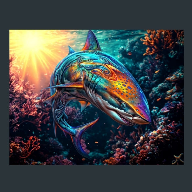 Marine Neon Life 16 Metal Wall Art and Desktop Mouse Pad by X2Metal