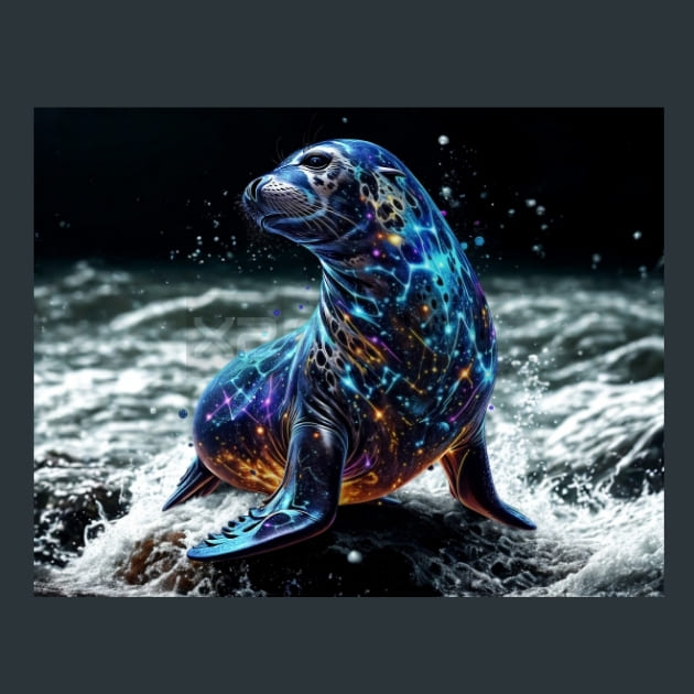 Marine Neon Life 18 Metal Wall Art and Desktop Mouse Pad by X2Metal