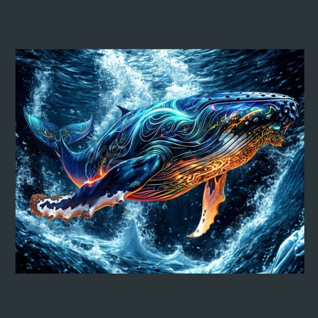 Marine Neon Life 20 Metal Wall Art and Desktop Mouse Pad by X2Metal