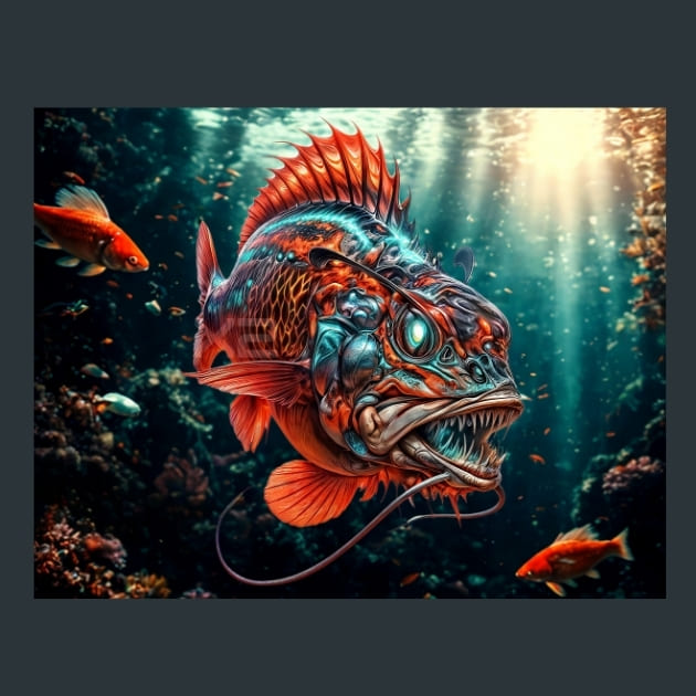 Marine Neon Life 22 Metal Wall Art and Desktop Mouse Pad by X2Metal