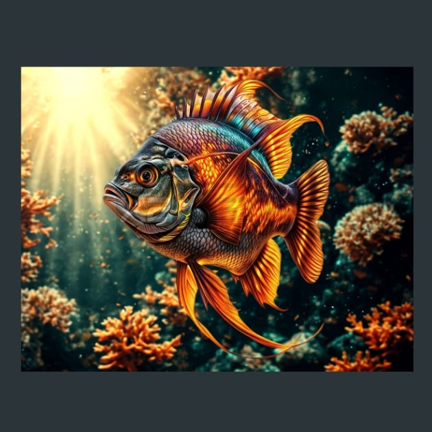 Marine Neon Life 23 Metal Wall Art and Desktop Mouse Pad by X2Metal