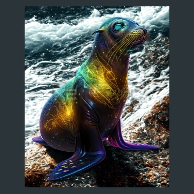 Marine Neon Life 3 Metal Wall Art and Desktop Mouse Pad by X2Metal