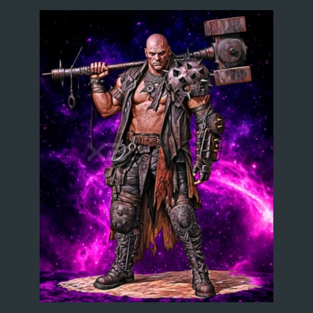 Neon Nebula Heroes 018 Metal Wall Art and Desktop Mouse Pad by X2Metal
