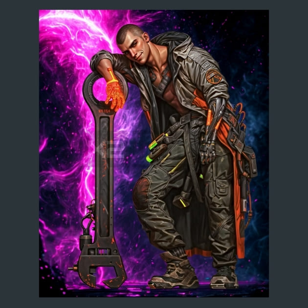Neon Nebula Heroes 39 Metal Wall Art and Desktop Mouse Pad by X2Metal