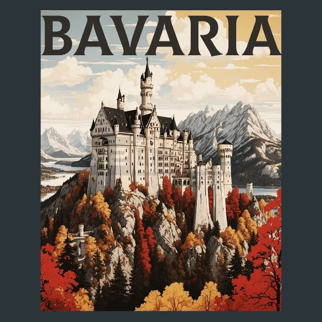 Neuschwanstein Castle Germany Metal Wall Art and Desktop Mouse Pad by X2Metal
