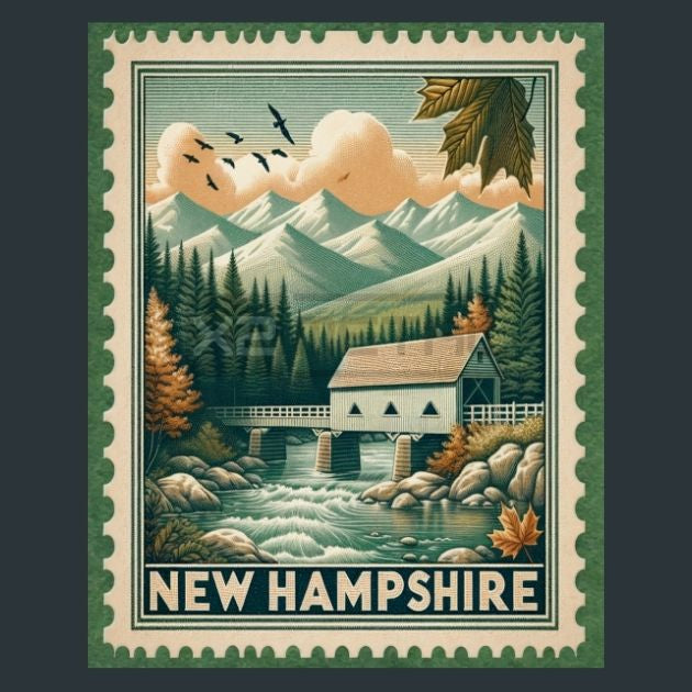 New-Hampshire-Stamp-Metal-Prints
