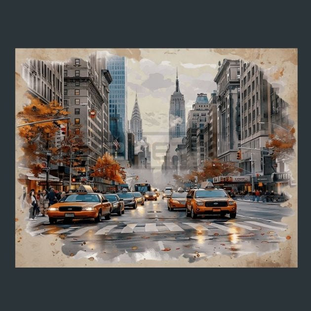 NewYork Skyline 8 Metal Wall Art and Desktop Mouse Pad by X2Metal