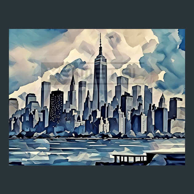 New York 19th Century Metal Wall Art and Desktop Mouse Pad by X2Metal