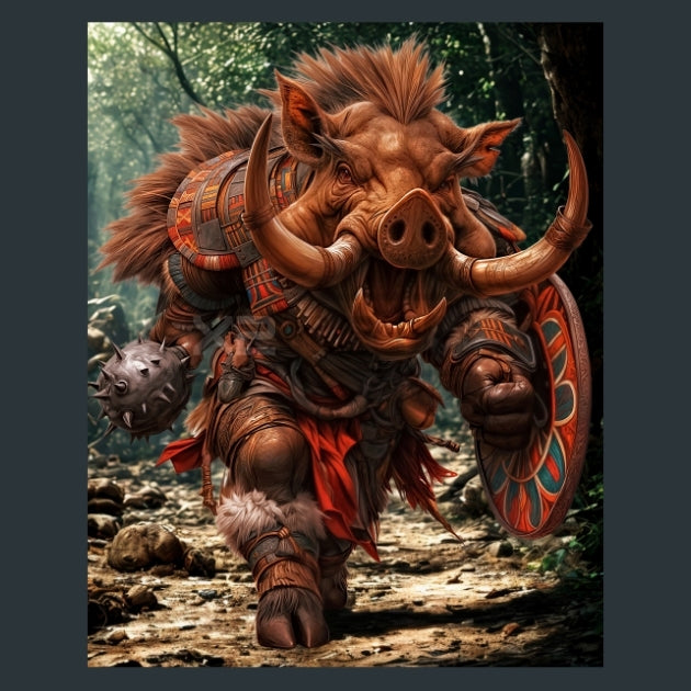 Nguni Warthog Warriors - Alpha Animals Metal Wall Art and Desktop Mouse Pad by X2Metal
