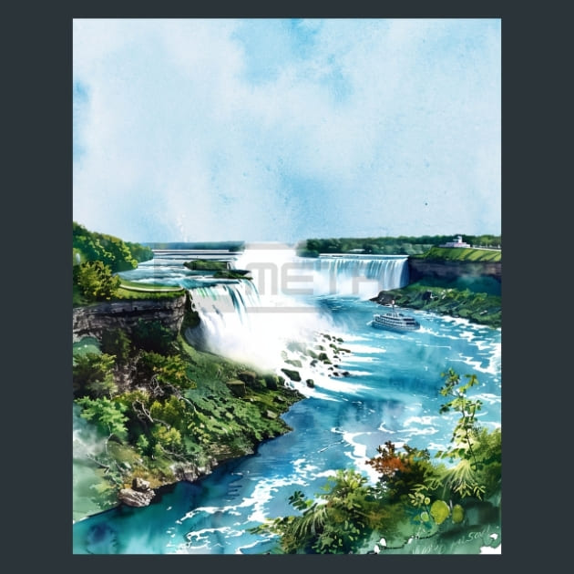 Niagra Falls -Heart of Honor Metal Wall Art and Desktop Mouse Pad by X2Metal