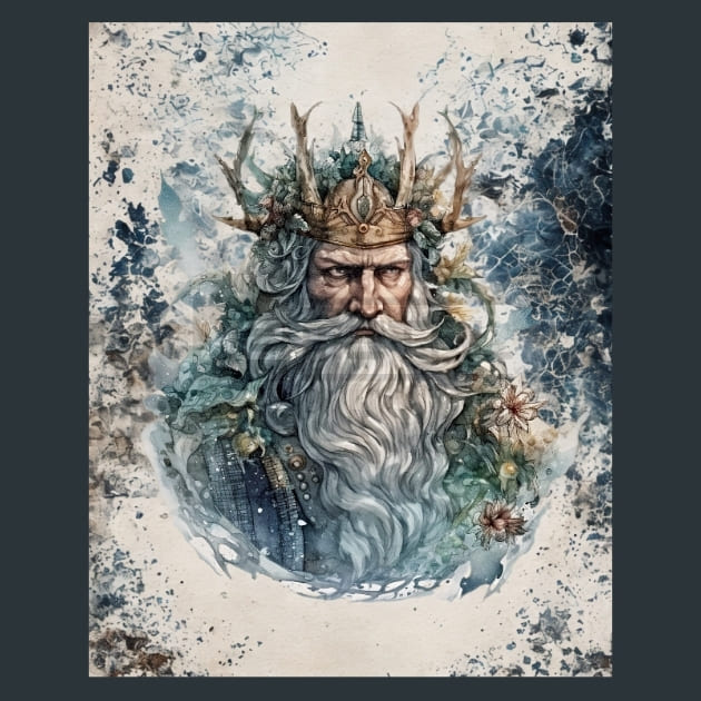 Njord Mythology Metal Wall Art and Desktop Mouse Pad by X2Metal