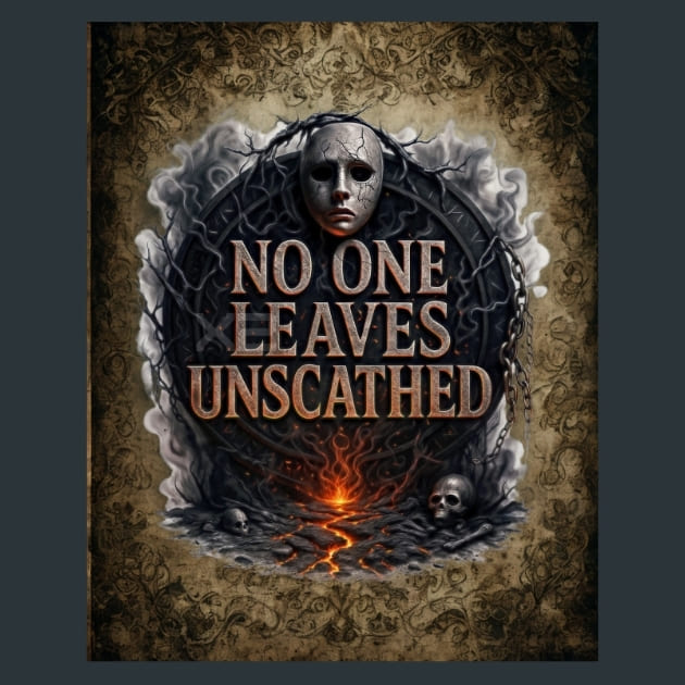 No One Leaves Unscathed Metal Wall Art and Desktop Mouse Pad by X2Metal