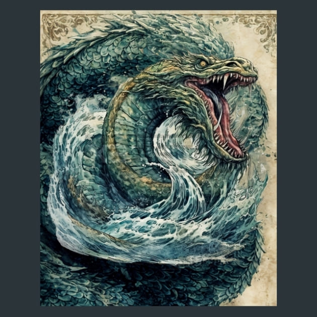 Norse Jormungandr Metal Wall Art and Desktop Mouse Pad by X2Metal