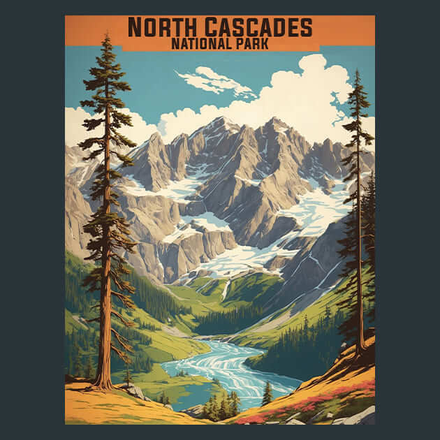 North Cascades Metal Wall Art and Desktop Mouse Pad by X2Metal