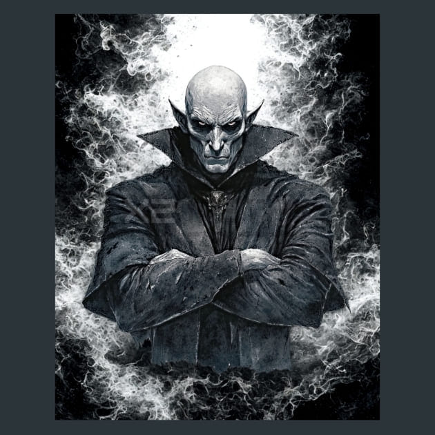 Nosferatu Horror 1-house Metal Wall Art and Desktop Mouse Pad by X2Metal