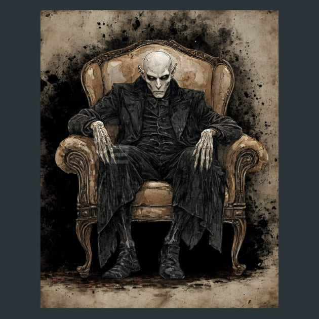 Nosferatu Horror 10-house Metal Wall Art and Desktop Mouse Pad by X2Metal