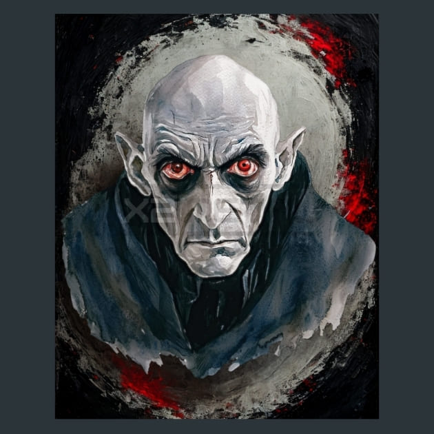 Nosferatu Horror 11-house Metal Wall Art and Desktop Mouse Pad by X2Metal