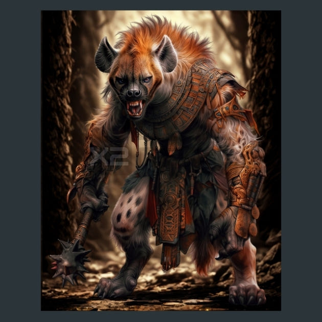 Nubian Hyena Warriors - Alpha Animals Metal Wall Art and Desktop Mouse Pad by X2Metal
