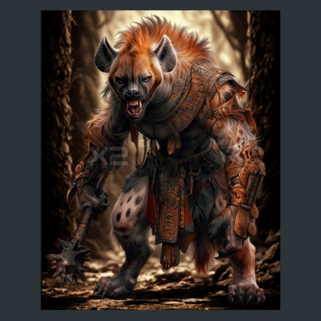 Nubian Hyena Warriors - Alpha Animals Metal Wall Art and Desktop Mouse Pad by X2Metal