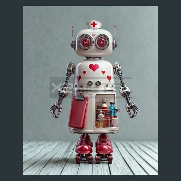 Nurse_Robot_metal_prints_posters_mouse_pads