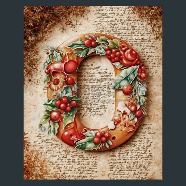 O2 Xmas Letters Metal Wall Art and Desktop Mouse Pad by X2Metal
