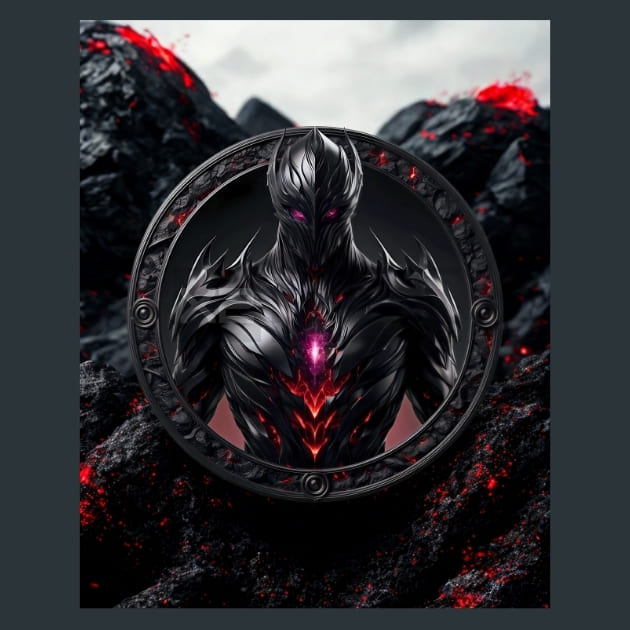 Obsidian Elemental Avatar Metal Wall Art and Desktop Mouse Pad by X2Metal