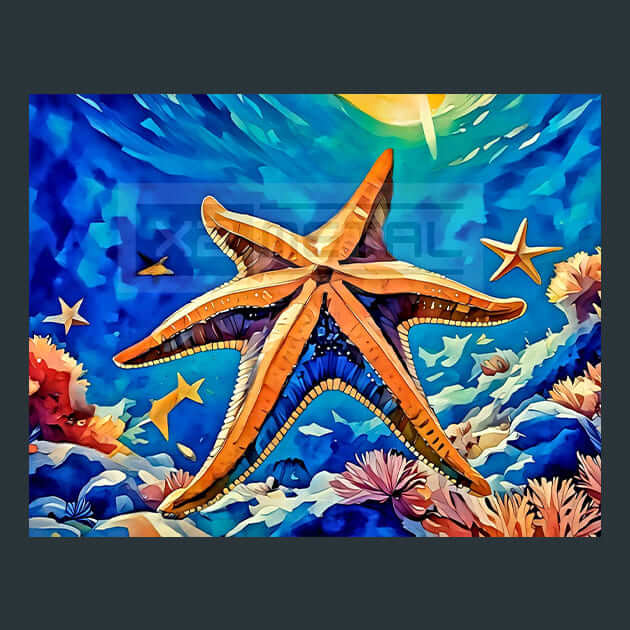 Oceanic Starfish Beauty Metal Wall Art and Desktop Mouse Pad by X2Metal