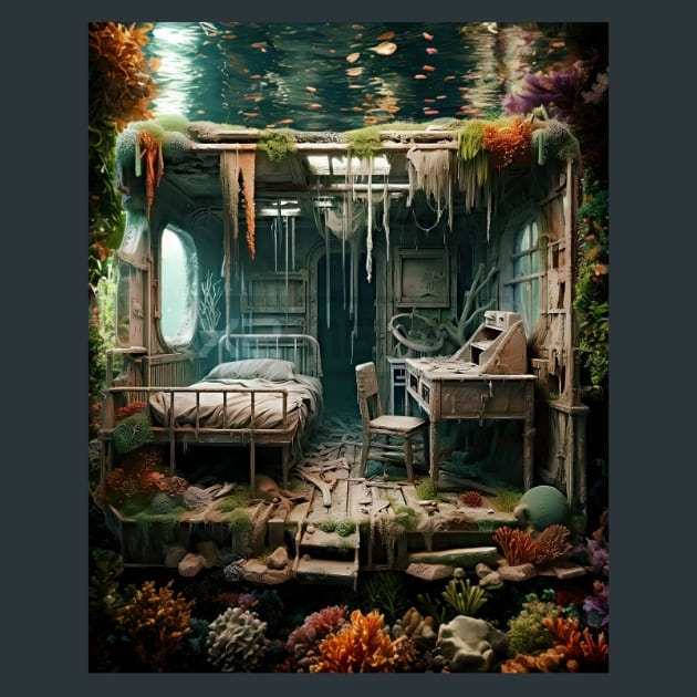 Officers Quarters Shipwrecked Treasures Metal Wall Art and Desktop Mouse Pad by X2Metal