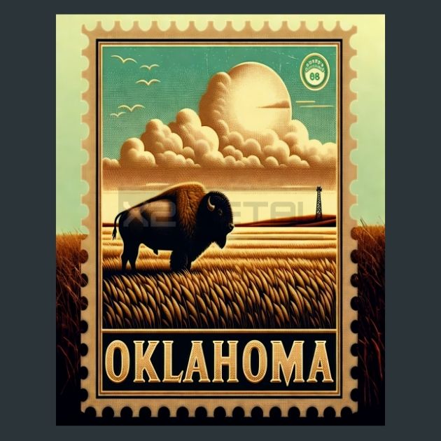 Oklahoma-Stamp-Metal-Prints