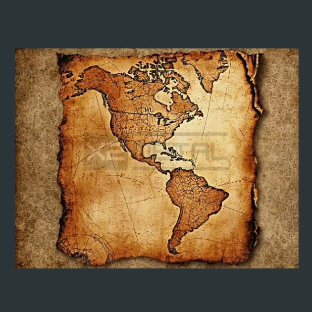 Old Map Relics 29 Metal Wall Art and Desktop Mouse Pad by X2Metal