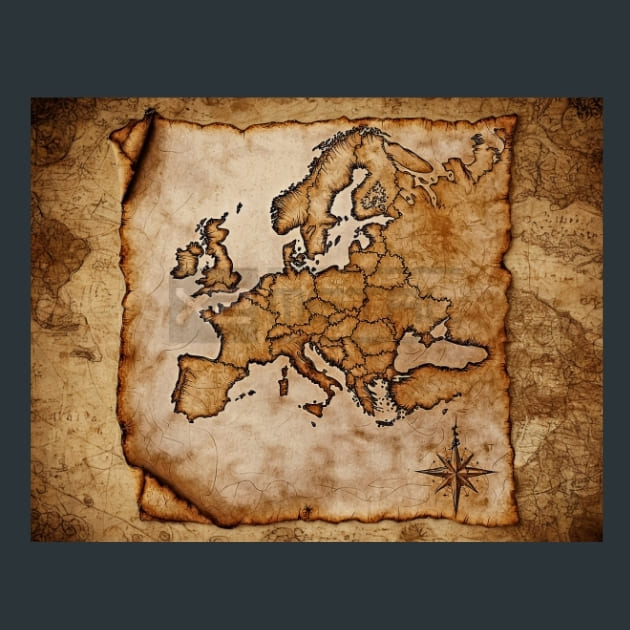 Old Map Relics 34 Metal Wall Art and Desktop Mouse Pad by X2Metal