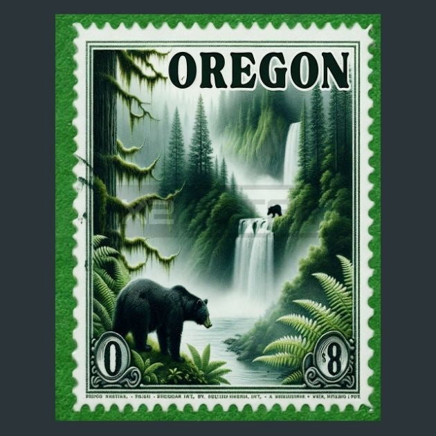 Oregon-Stamp-2-Metal-Prints
