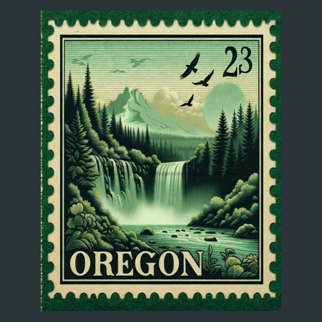 Oregon-Stamp-Metal-Prints