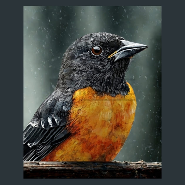 Oriole Bird 15 Metal Wall Art and Desktop Mouse Pad by X2Metal